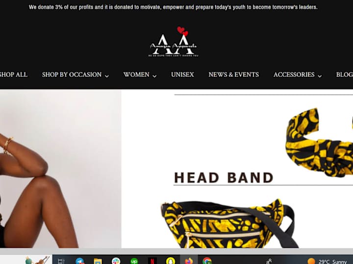 Cover image for E-commerce website for fashion collection brand Amazinapparels.