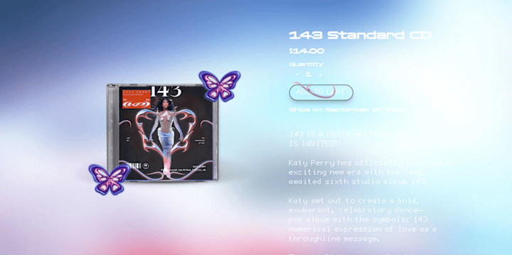 Cover image for rebranding katy perry's album 143
