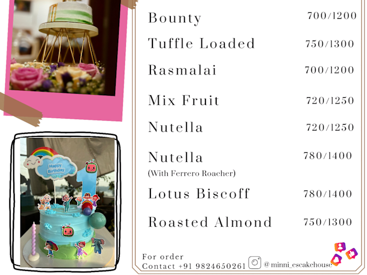 Cover image for Cake Menu
