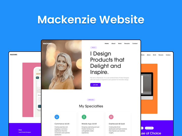 Cover image for Dynamic Portfolio Website for Mackenzie Morse– Next.js, Tailwind