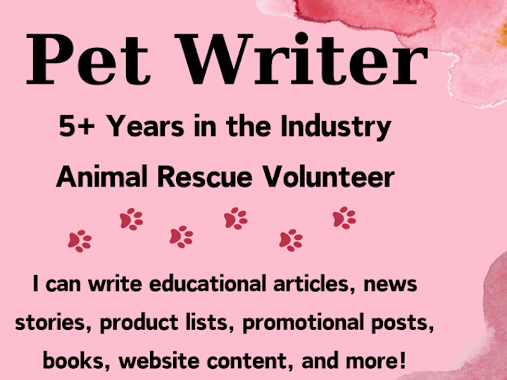 Cover image for I can write a variety of pet-related content.