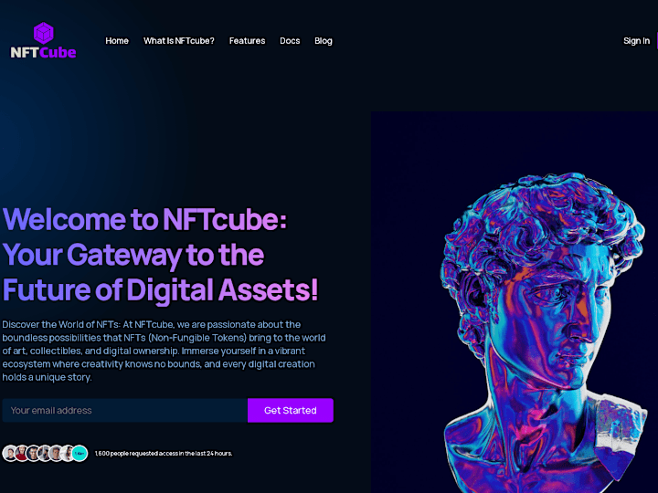 Cover image for NFTcube - An NFT marketplace landing page