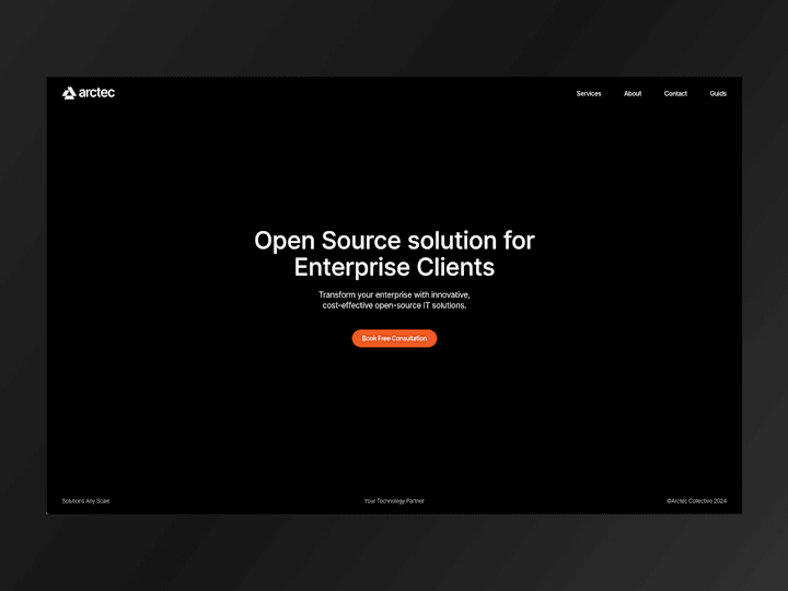 Cover image for Arctech Startup: Modern Website for Open Source Solutions