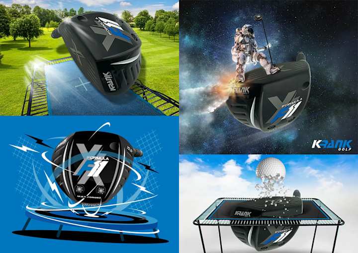 Cover image for Social Media Graphics | 2020 Krank Golf F11 Driver, Adobe CC   