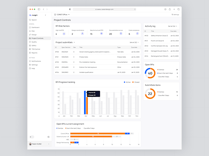 Cover image for Project Controls UI – Construction Management SaaS Web App