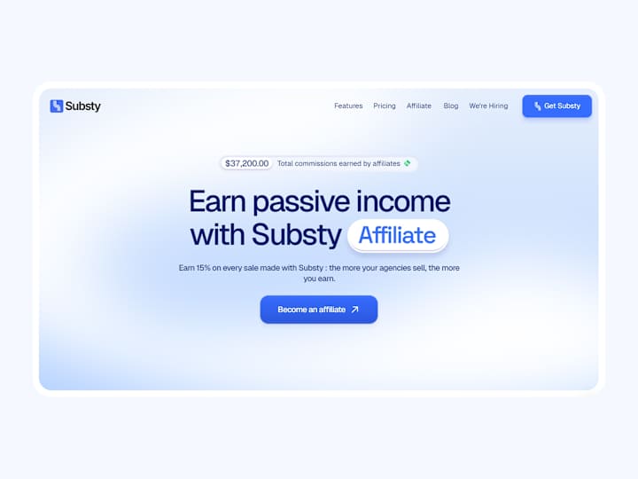Cover image for Substy Affiliate Page - Design & Framer Development