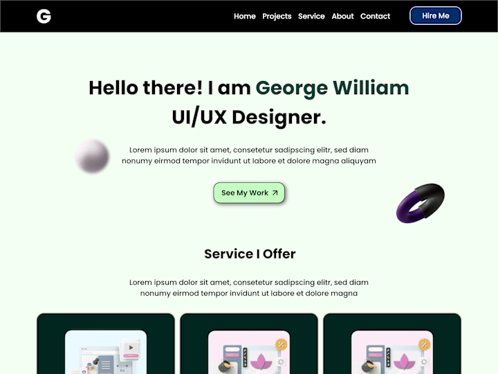 Cover image for Portfolio Website UI/UX Design