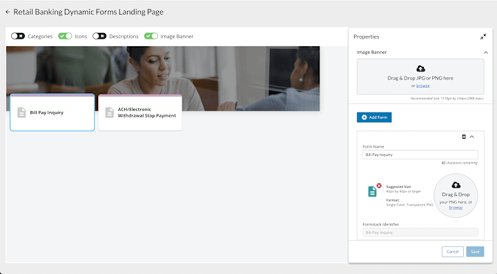 Cover image for Admin & Customer facing UI for Banking Forms