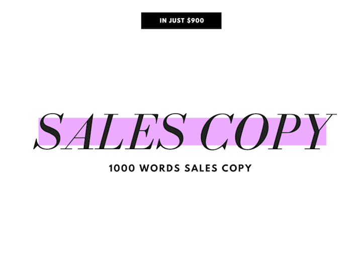 Cover image for Sales Copy for any landing page (1000 Words)