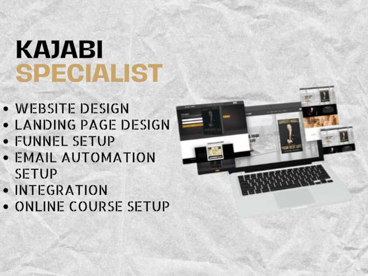 Cover image for  Kajabi website, Kajabi landing page, Kajabi online course