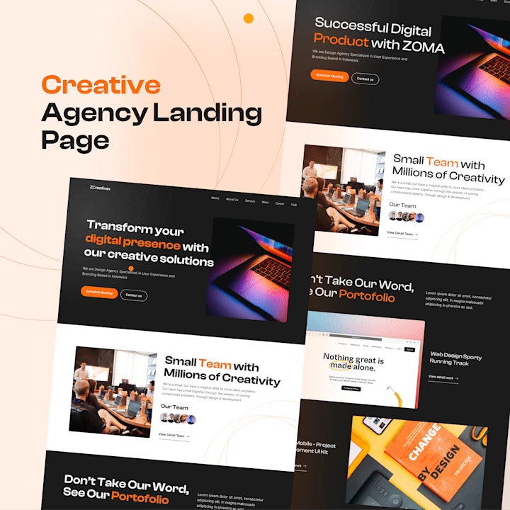 Cover image for Landing Page UI Design - Creative Agency 