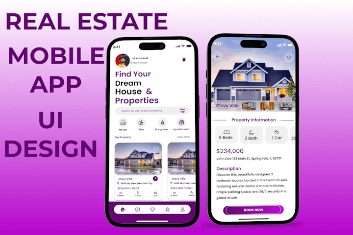 Cover image for REAL ESTATE MOBILE APP UI DSIGN