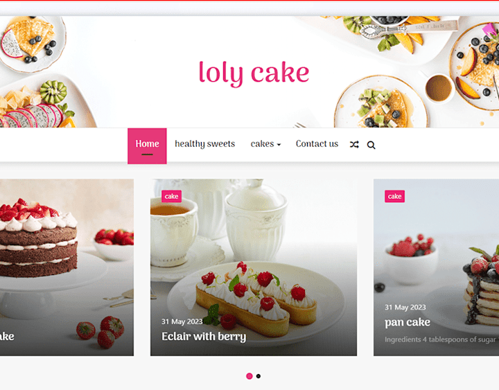 Cover image for loly cake website on Behance