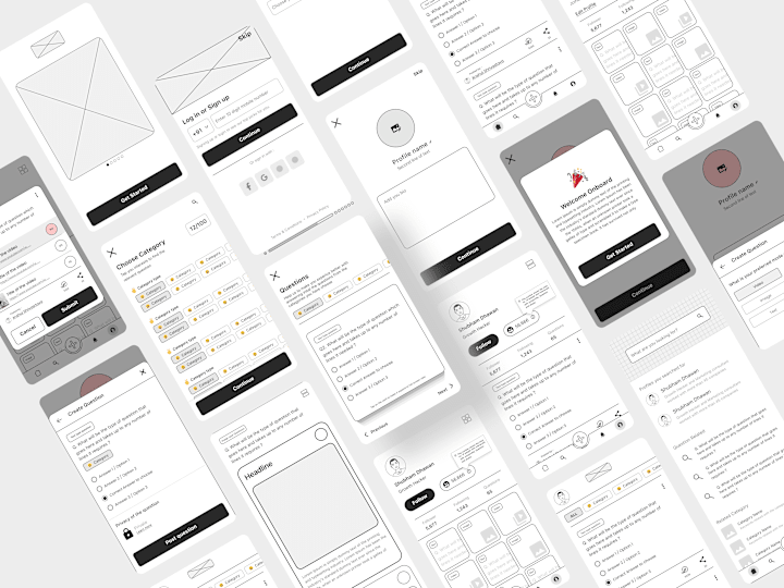 Cover image for Wireframes for a social network concept