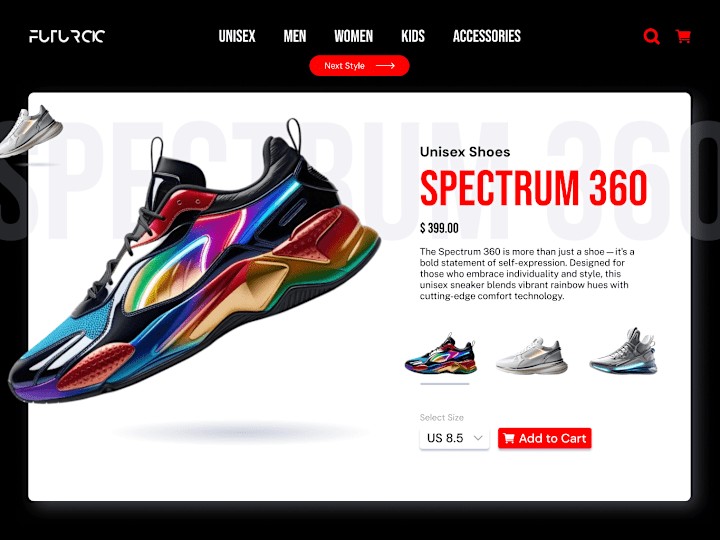 Cover image for Futurcic Sneakers (Animated Figma Website)