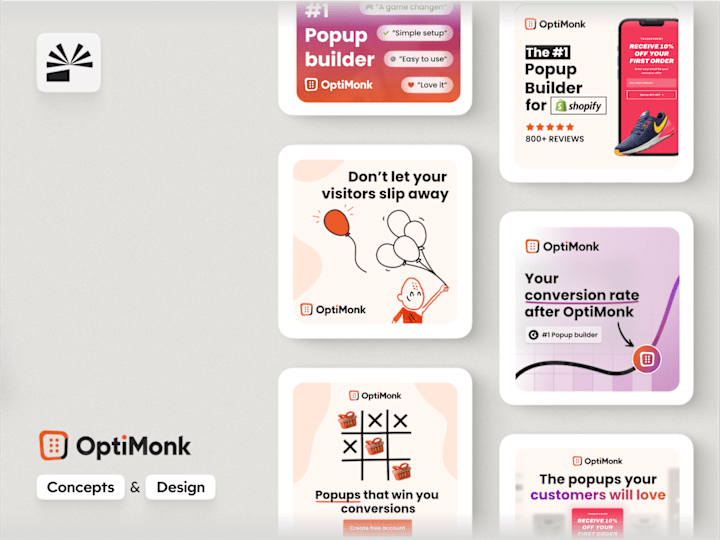 Cover image for Ad Concepts + Designs for OptiMonk
