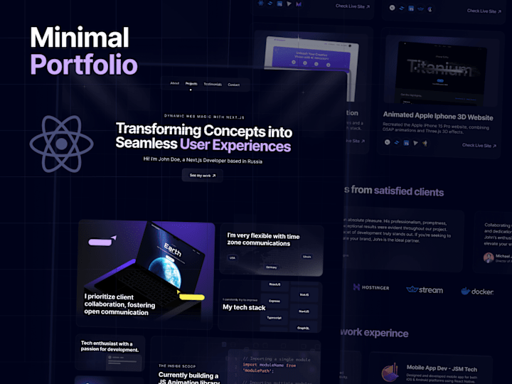 Cover image for Minimal portfolio for web developers made with Framer and NextJS