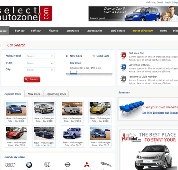 Cover image for Automobiles website with CMS