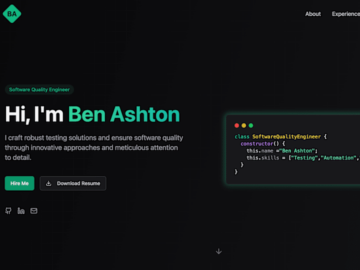 Cover image for Ben Ashton | Software Quality Engineer