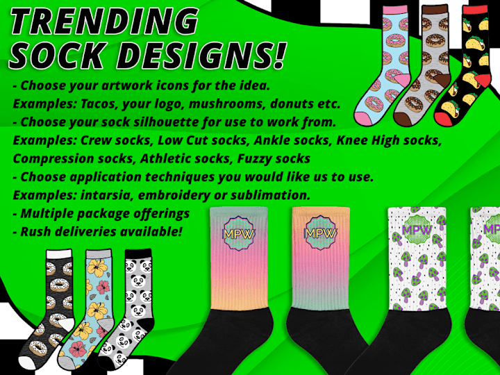 Cover image for Design from reference or make original trending sock designs