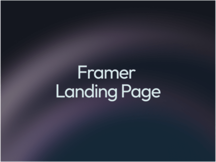 Cover image for Framer Landing Page