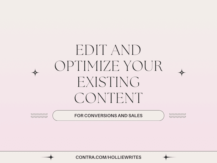 Cover image for Edit and optimize your existing content