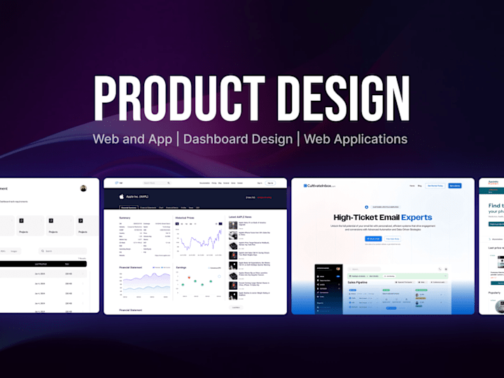 Cover image for Product Design (UI/UX) for Mobile and Web Apps