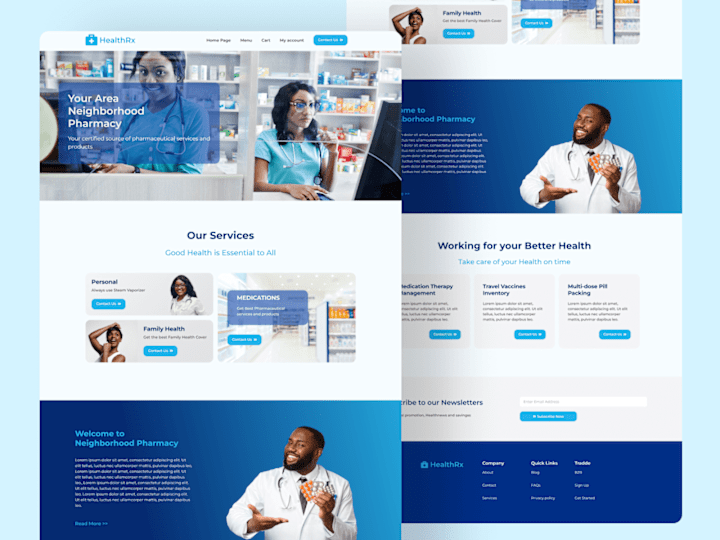 Cover image for HealthRx - Pharmacy Landing Page Web Design