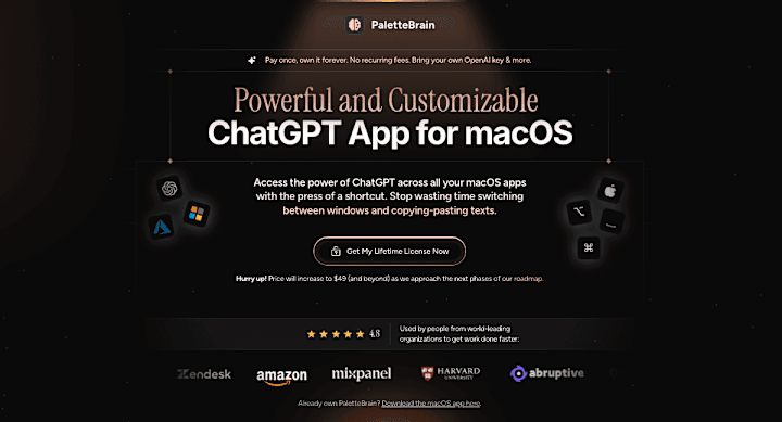 Cover image for PaletteBrain - ChatGPT for macOS