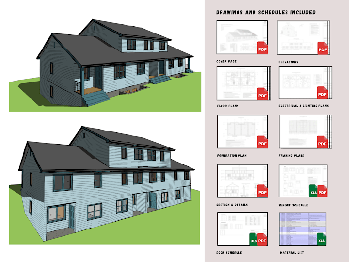 Cover image for Architectural drawing set for permit or construction