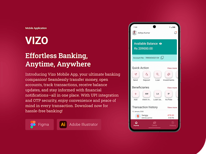 Cover image for VIZO (Effortless Banking, Anytime, Anywhere)