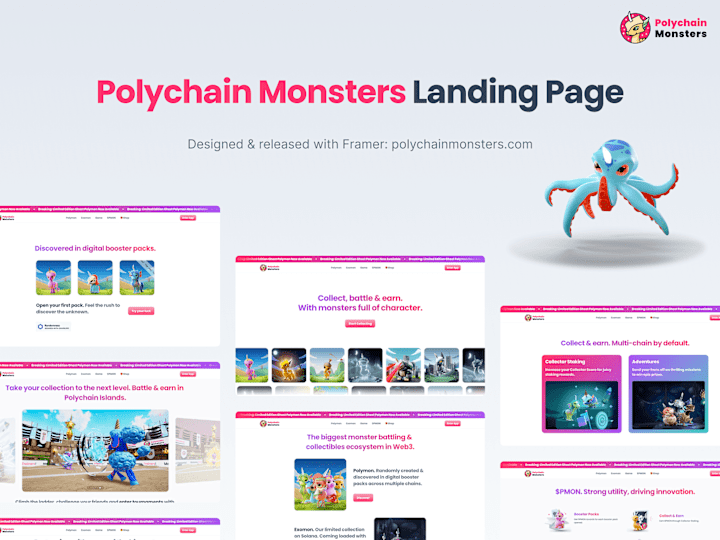 Cover image for Polychain Monsters Landing Page with Framer