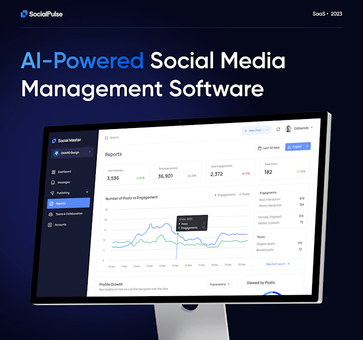 Cover image for SocialPulse - Social Media Management Software :: Behance