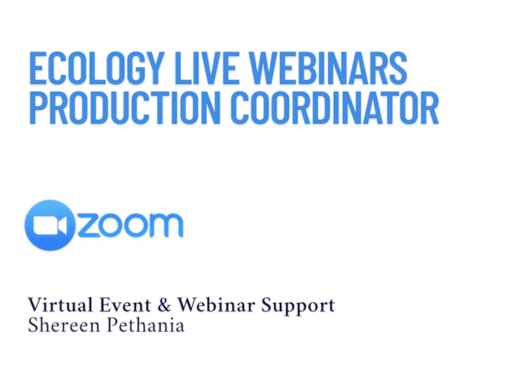 Cover image for Ecology Live – Webinar Series Coordination & Production