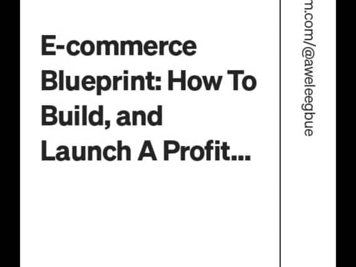 Cover image for E-commerce Blueprint: How To Build, and Launch A Profitable Onl…