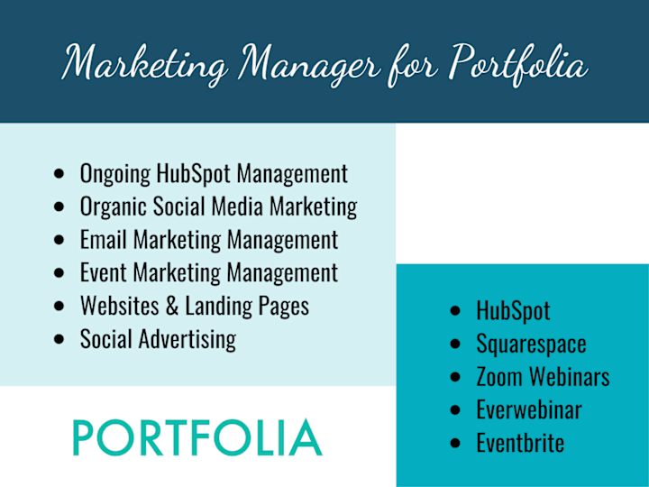 Cover image for Marketing Manager for Portfolia