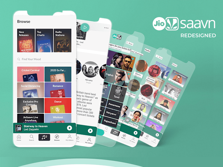 Cover image for JioSaavn Redesigned - UI/UX
