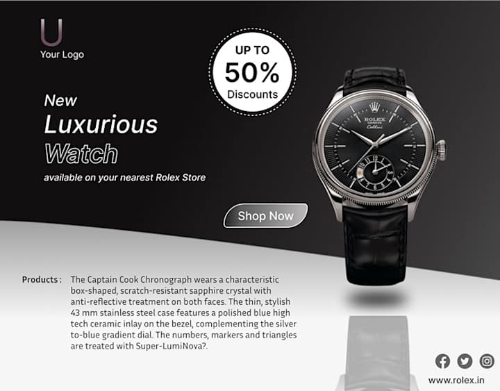 Cover image for Watch Brand Social media post :: Behance