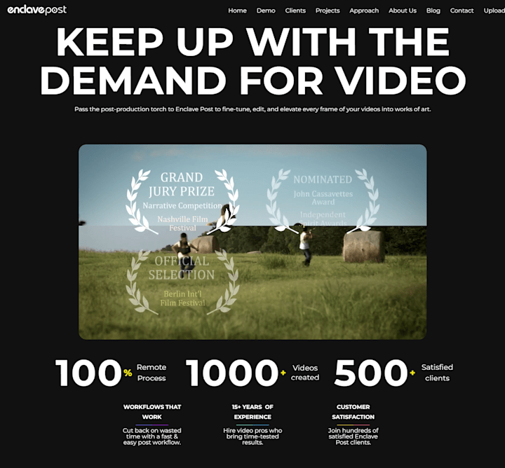 Cover image for Video Post-production Company Webflow Website