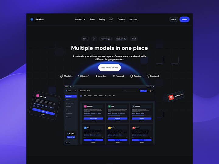 Cover image for iLumina - Website for a SaaS in the LLM space.