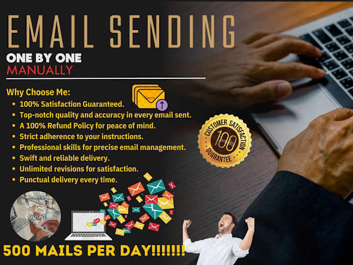 Cover image for I will manually send emails one by one, send bulk emails
