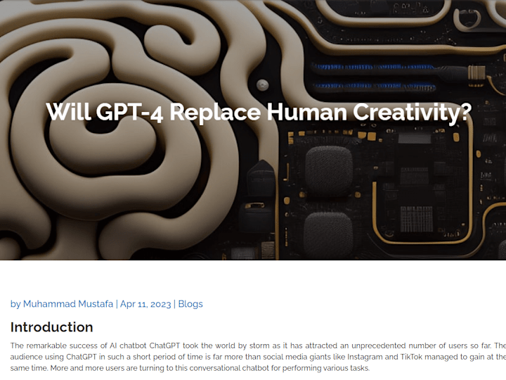 Cover image for Will GPT-4 Replace Human Creativity?