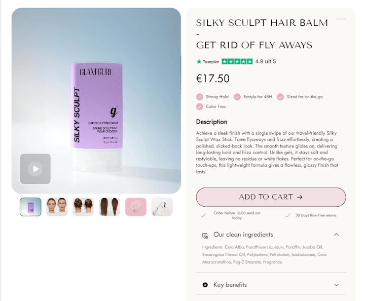 Cover image for Glamguru Product Page Design