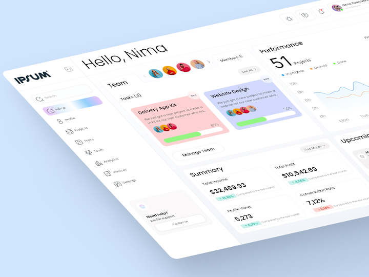 Cover image for Project Management Dashboard - UI/UX Design