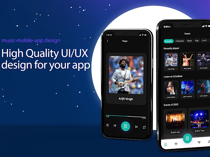 Cover image for EchoBeat – Modern Music Streaming App UI Design