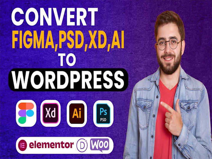 Cover image for Convert Figma, PSD, XD & AI to WordPress Websites with Elementor