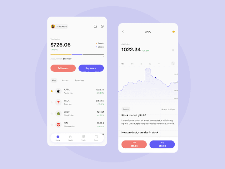 Cover image for Assets trading app