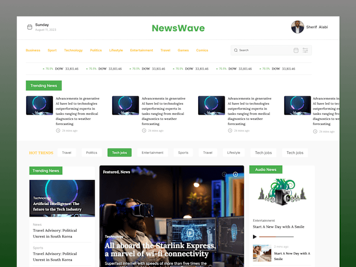 Cover image for NewsWave - Figma Website Design