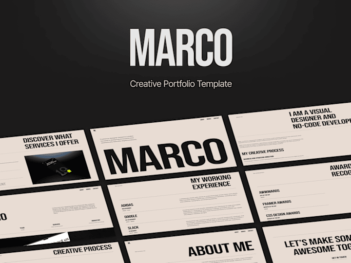 Cover image for Marco - Portfolio Framer Website Template