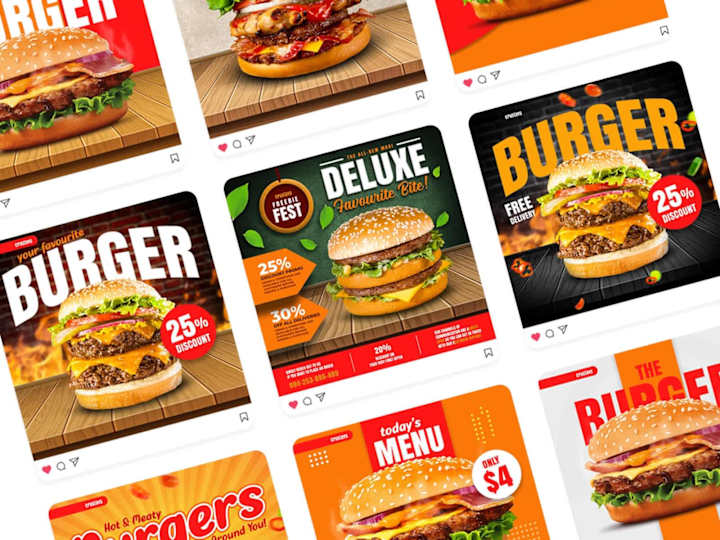 Cover image for Fast Food Social Media Advertisement Design - Crustavs